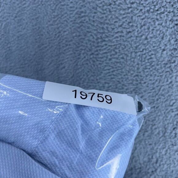 Maczoo Shirt Men's Extra Large Blue Italian Jacquard Cotton button Up Flip Cuffs - Picture 13 of 13